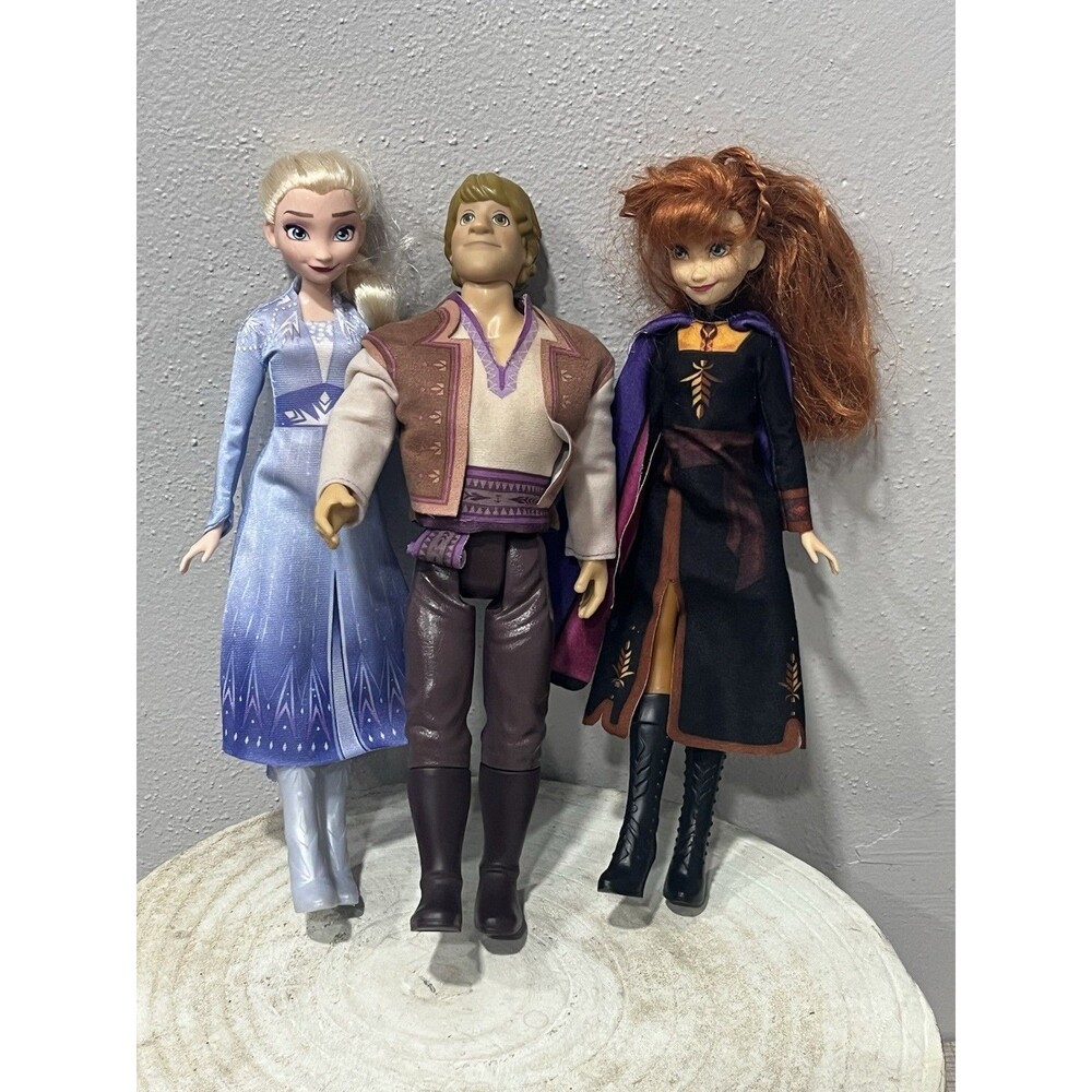 Disney Frozen Doll Lot of 3 Elsa Anna Kristoff 11" Fashion Figures Hasbro